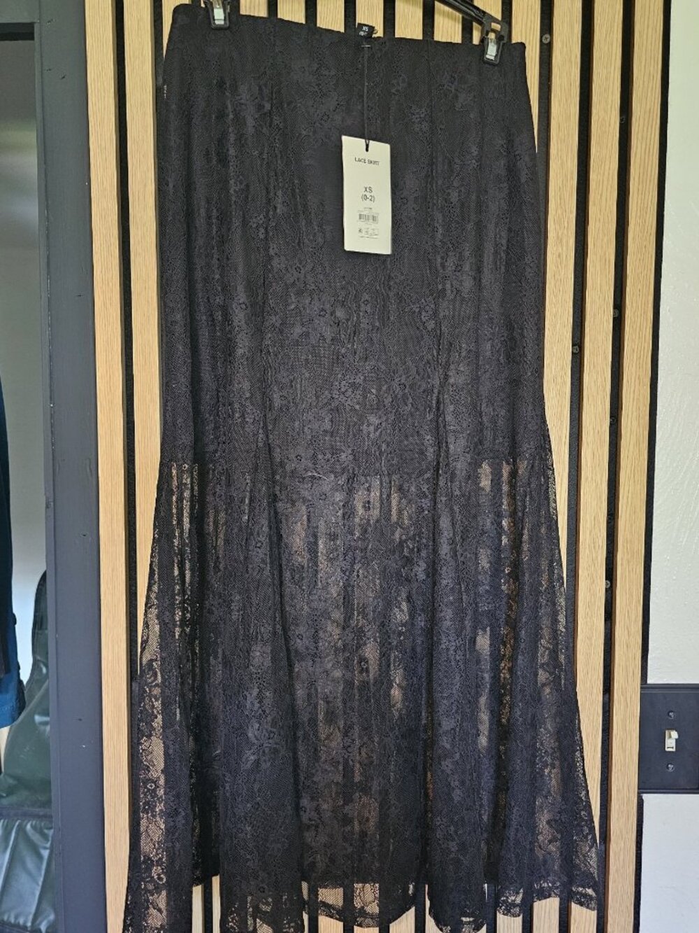 Scoop Black Lace Maxi Skirt XS NWT